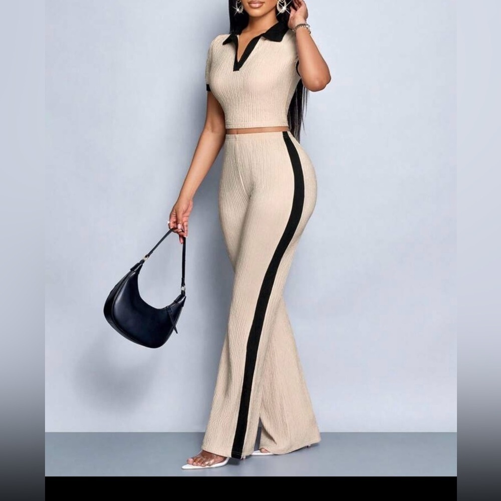 NEW Elegant Cream and Black Women's Jumpsuit size XL - Picture 3 of 3